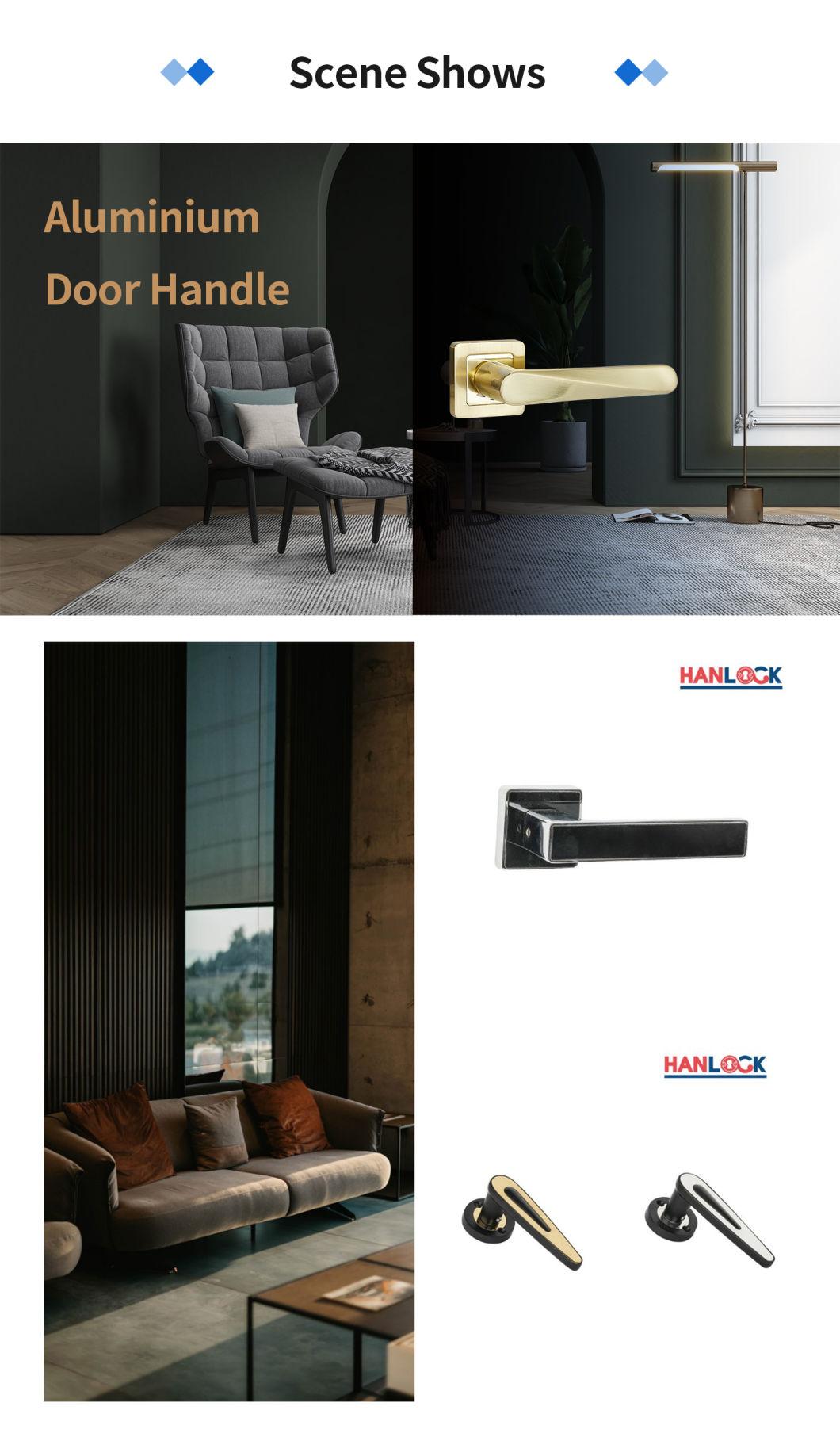 Black Interior Lock Furniture Modern Safety Wooden Lever Door Handles