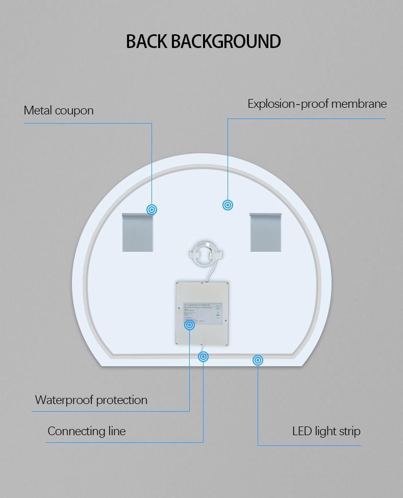 High Quality Waterproof Fogless LED Bathroom Cosmetic Luminous Demisting Advanced Design Glowing Mirror