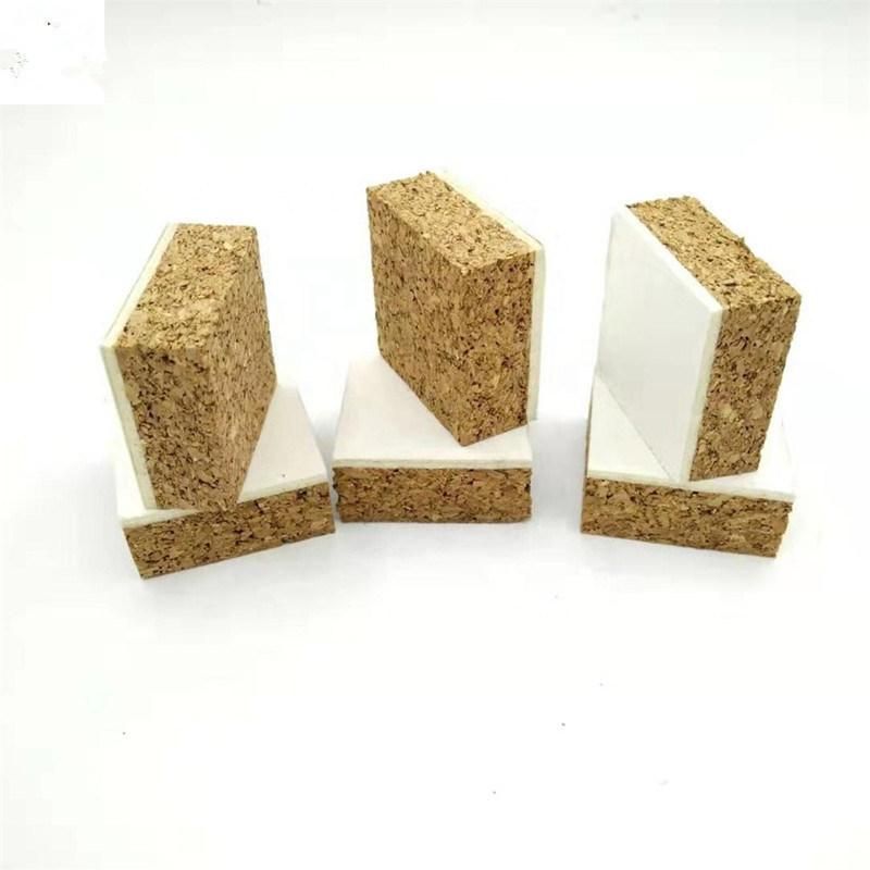 Self-Adhesive Square Cork Pad Protection Spacers with Cling Foam for Glass Protecting with 35*35*14+2mm