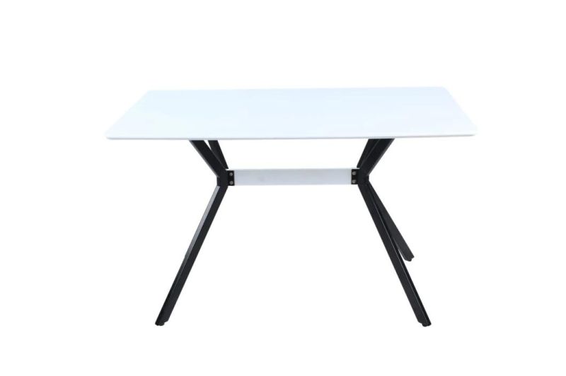 Hot Sell MDF Table Top Dining Table with Coated Steel Tube Leg