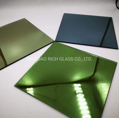 Dark Blue Dark Grey China Building Reflective Coated Glass 4mm 5mm