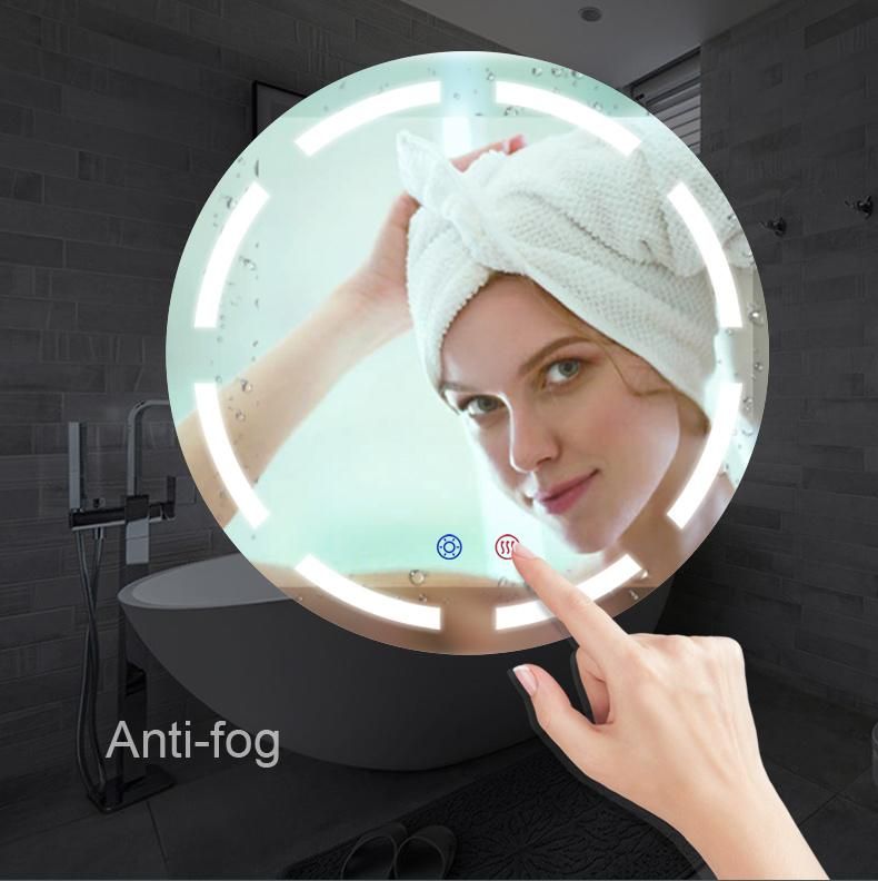 IP65 Water Proof Round LED Backlit Bathroom Mirrors with Anti-Fog