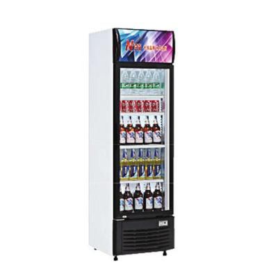 280L Commercial Upright Single Glass Door Beverage Display Showcase Refrigerator