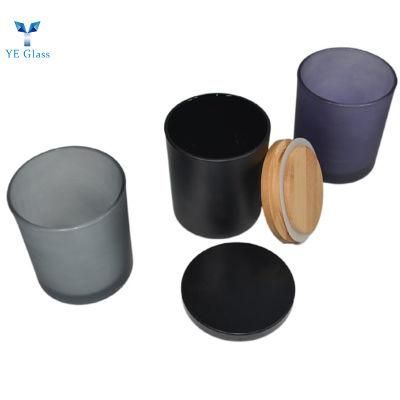 Black Frosted Glass Candle Holders for Luxury Candle Making
