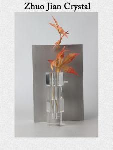 Top Sales Bamboo Crystal Glass Flower Vase for Modern Life Interior Design Style
