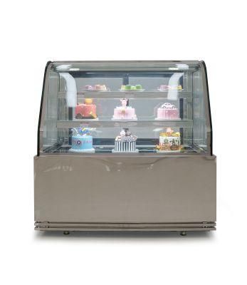 1.2 Meters Length and 2 Shelves Curved Glass Cake Display Showcase