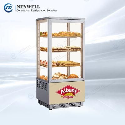 Four-Sided Glass Upright Commercial Chiller Refrigerated Display Cabinet with LED Lighting (NW-RT78L-7)