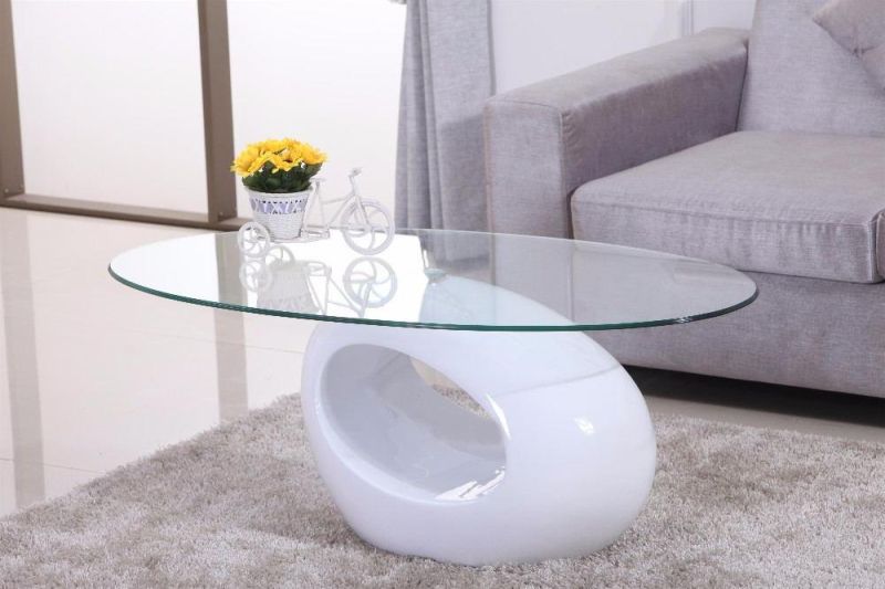 2021 New Style Hot Sale Glass Coffee Table with Molded Tempered Glass Base