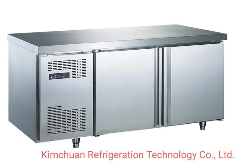 Commercial Two Door Back Bar Prep Counter Chiller Stainless Steel Refrigerator