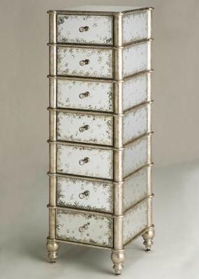 HS Glass Europe Style 5 Drawers Venetian Mirrored Tallboy