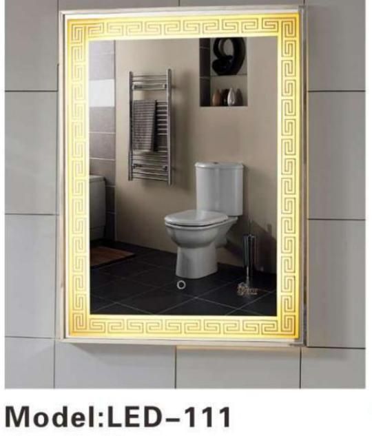 Frameless White Yellow Illuminated LED Dressing Bathroom Vanity Wall Mirror