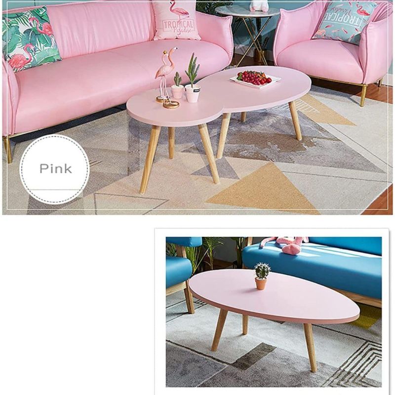 Living Room Teardrop Shaped Table + Round Table, Modern Leisure Tea Table