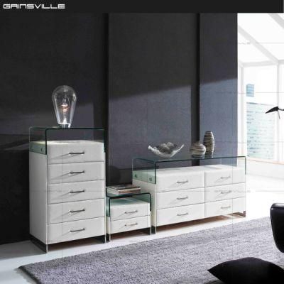 Foshan Factory Home Furniture Side Table with Glass Top for Bedroom Set