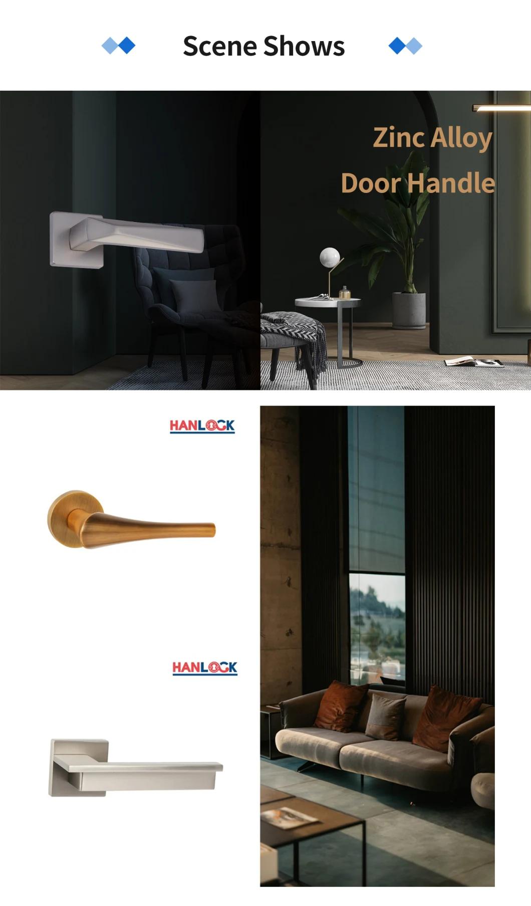 Indoor Wood Door Modern Simple Design Stainless Steel Lever Door Handle