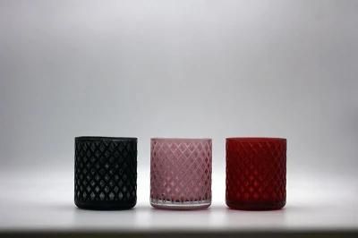 Handwash Painted Glass Candle Holder with Same Size Different Pattern