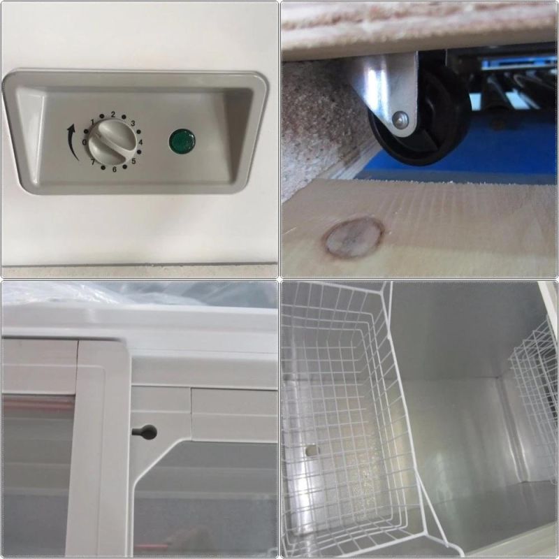 Supermarket Deep Cooling Kitchen Showcase Freezer with Slidng Glass Lid