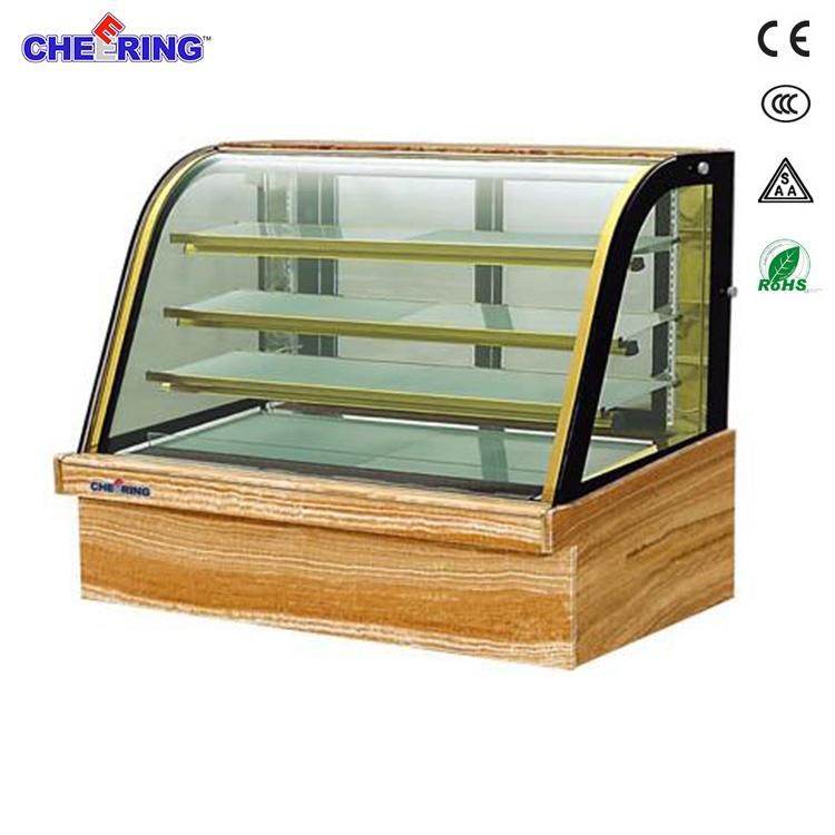 Cheering Hot Sale Commercial Curved Glass Marble Cake Showcase