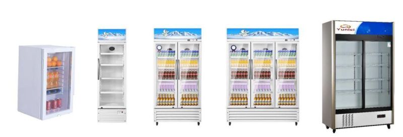 China Direct Cooling Freezing Food Beverage Cooler Showcase with Double Door