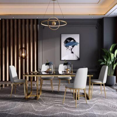 Manufacturer Hotel Modern Wood Dining Table Set Luxury Metal Restaurant Furniture