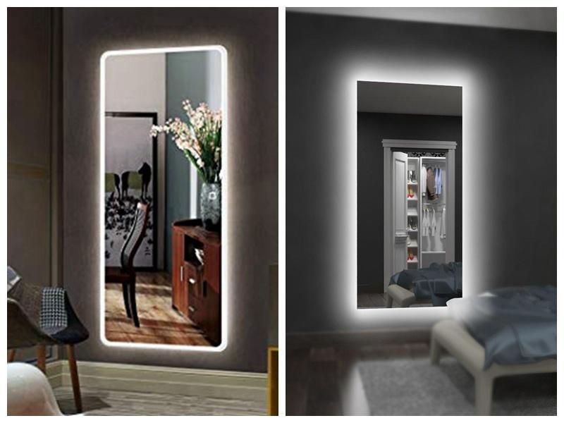 Jinghu Popular Design Wall Mounted Framed LED Lighted Backlit Dressing Mirror