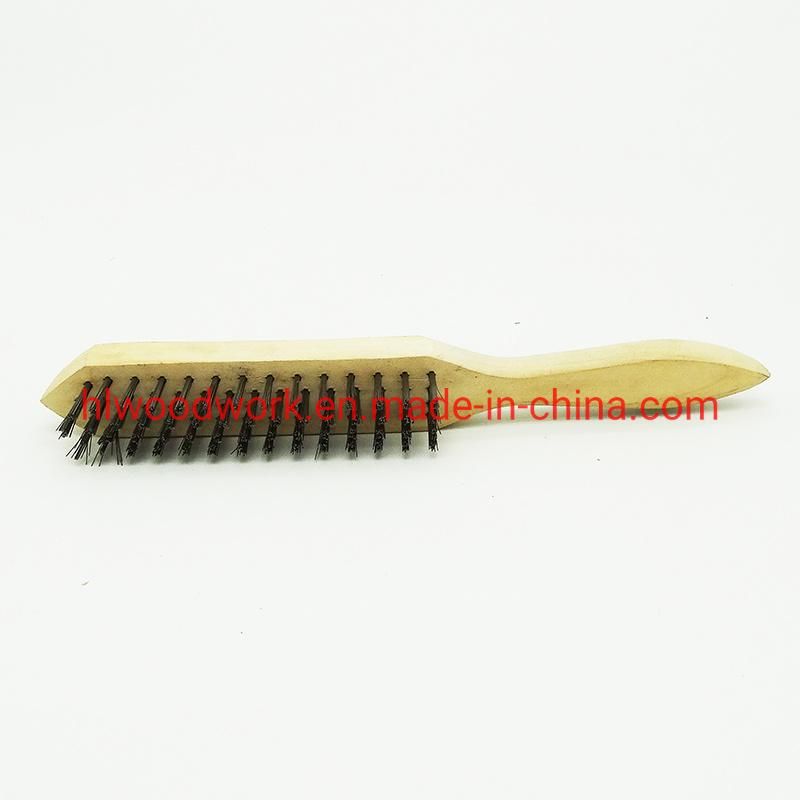 Brass Brush, Soft Brass Bristle Wire Brush, Wire Scratch Brush with Birchwood Handle Clean Rust Brush Brass Bristle