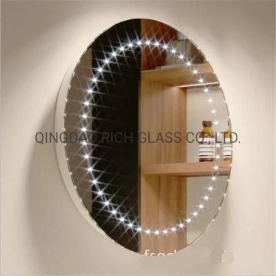 3 4 5 6mm Silver Dressing LED Bathroom Wall Hanging Decorative Makeup Side Bathroom Furniture Aluminized Glass Mirror