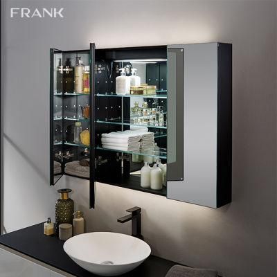 Bath Wall Mount 3 Doors Bathroom Mirror Cabinet