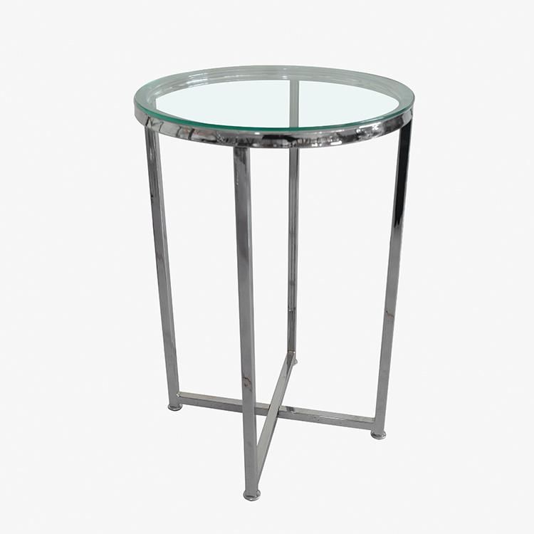 Metal Industrial Style Center Table Tempered Glass Coffee Table