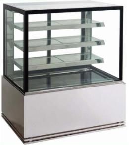 Flat Angle Glass Door Double Sliding Back Glass Bakery Bread Cake Showcase Display Cooler