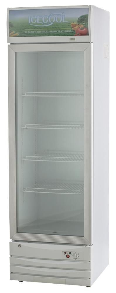 Supermarket Vertical Refrigerated Glass Display Showcase