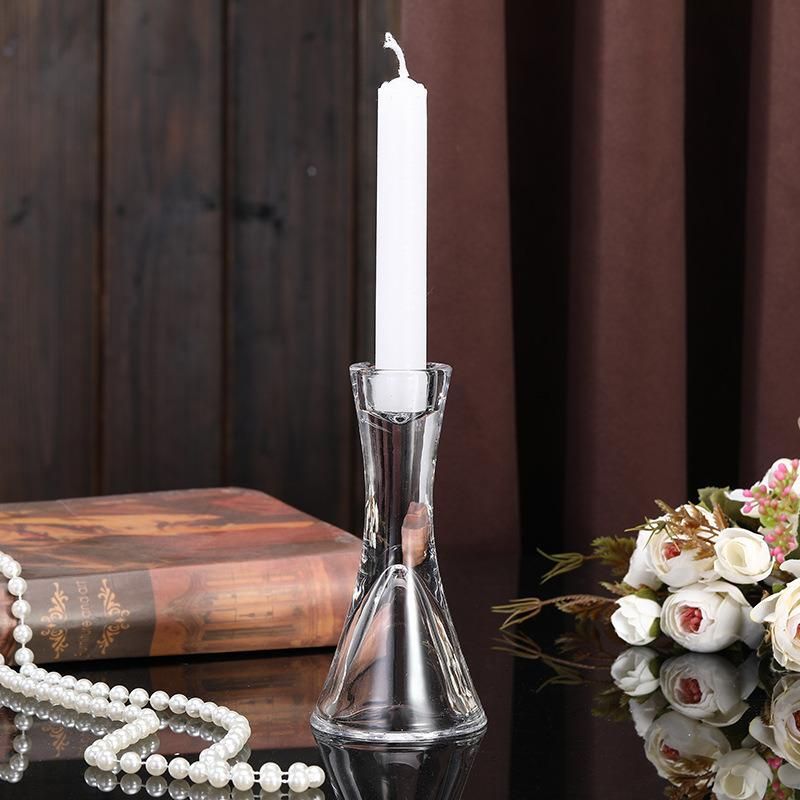 European and American Style Household Creative Retro Glass Handicraft Candlestick Contracted Ins Romantic Table Decoration Candlestick