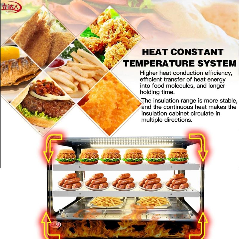 Best Selling 2 Layers Snack Food Warmer Display Warming Showcase with CE Approved