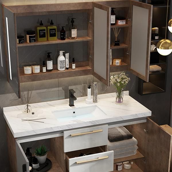 Bathroom Smart Nordic Light Luxury Bathroom Cabinet Combination Floor Type Washing Hand Wash Basin Pool Bathroom Wash Basin