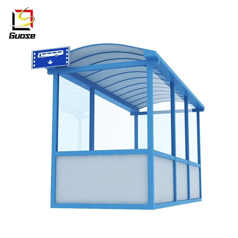 Outdoor Smoking Shelter Street Furniture Tempered Glass Bus Stop Shelter