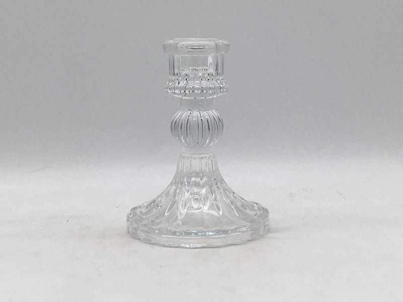 Clear Glass Tealight Holder Candlestick