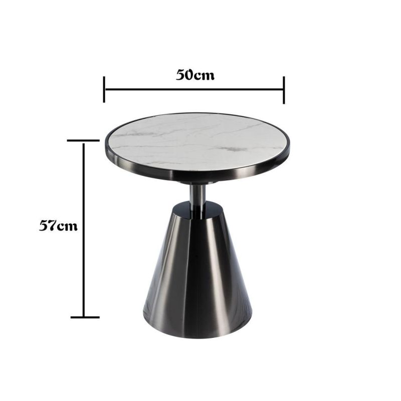 European Stylish Living Room Furniture Trung Koni Black Steel Leg Coffee Table