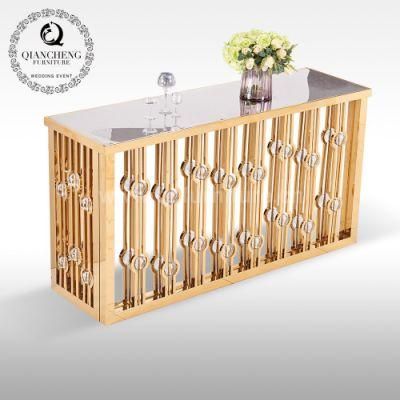 Romantic Golden Stainless Steel Bar Table for Wedding Event