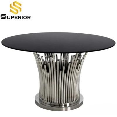 American Style Furniture Restaurant Black Tempered Glass Dining Tables