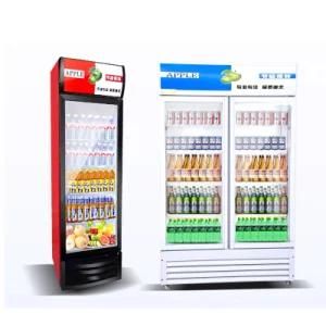 New High Quality Air Cooled Beverage Display Cooler Glass Door Refrigerator Display Cabinet Custom Logo