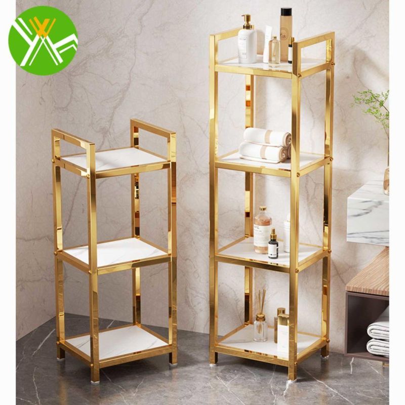 Multifunctional Metal Bathroom Racks Luxury Bathroom Shelf Rack for Bathroom Decoration