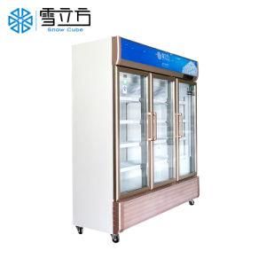Three Door Kitchen Cooling Cabinet Fridge Curved Glass Door Freezer and Voltas Deep Freezer Price
