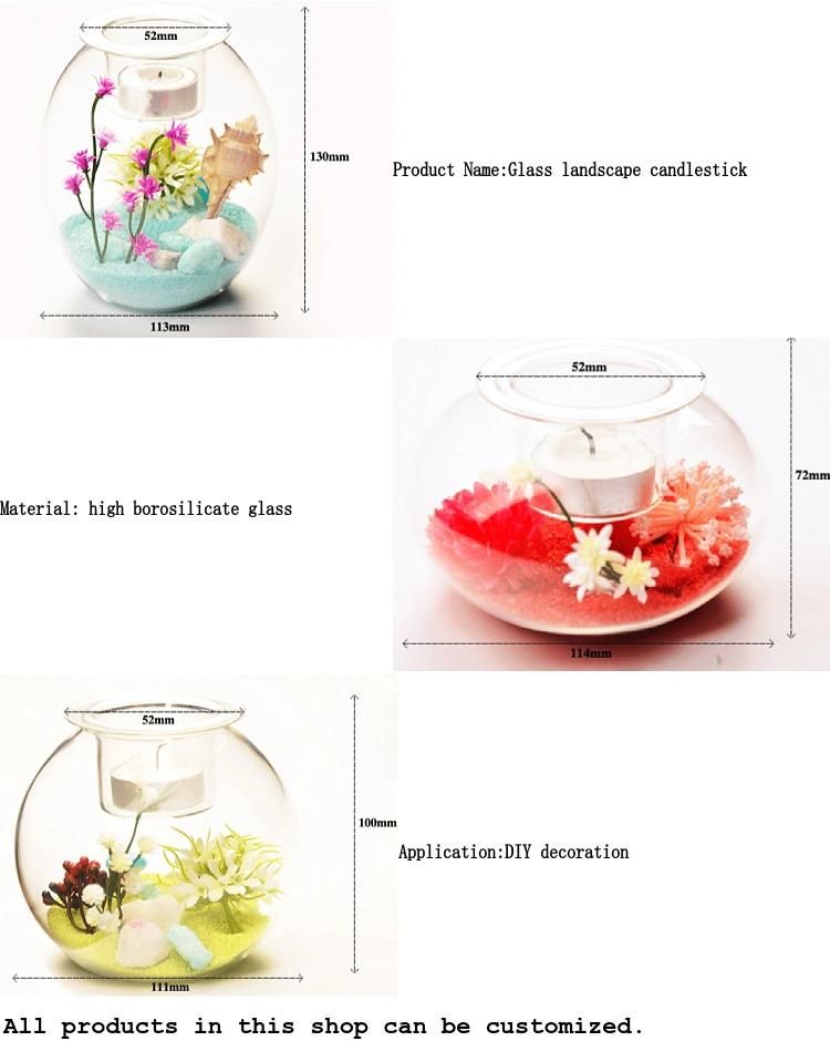 Home DIY Glass Candlestick Borosilicate Glass Landscape Candlestick