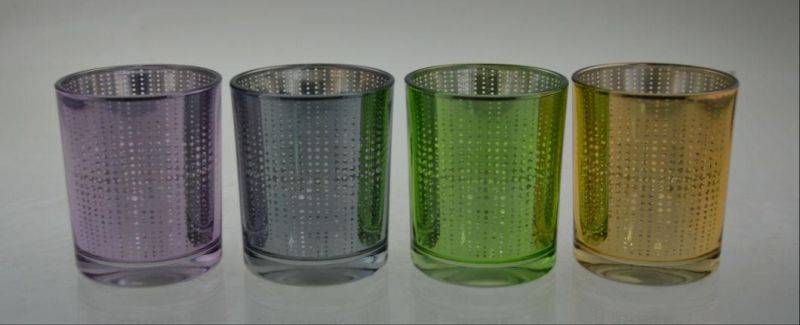 Mercury Different Colors and Patterns T-Light Glass Candle Holders for Daily Decoration