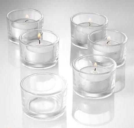 Clear Glass Tealight Candle Holders (24 Pack) 1.25 X 2 Inches