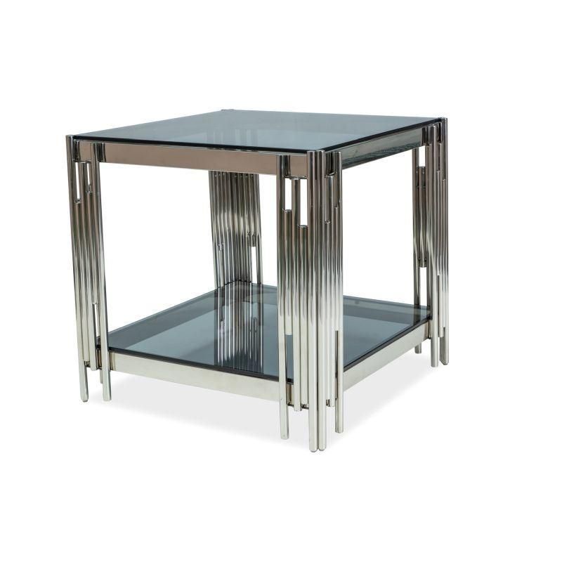 Home Living Room Furniture Tempered Glass Stainless Steel Frame Console Table Hallway Table Nightstand Table