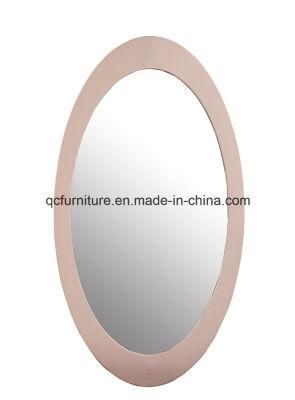Oval Shape Stainless Steel Silver Glass Mirror