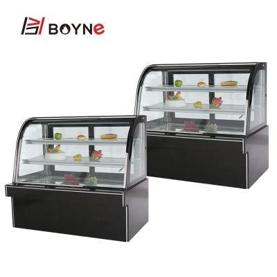 Curved Type Commercial Three-Layer Refrigeration Cake Display Showcase