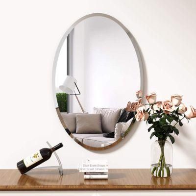 Oval Wall Mounted Horizontal or Vertical Frameless Mirror Dressing Make-up Mirror Bedroom, Living Room or Bathroom Mirror for Home Decoration