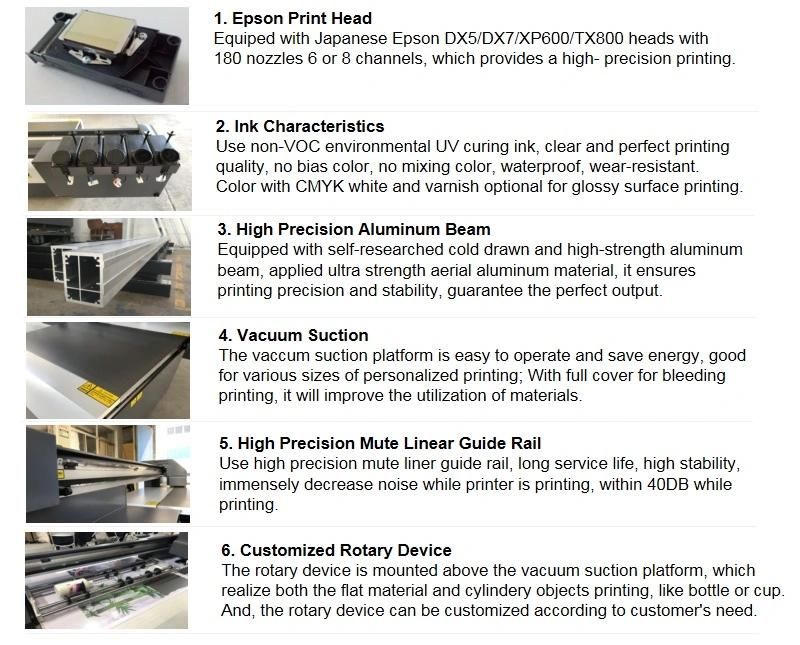 Yc6090 UV Printer Inkjet Flat Bed UV LED Printing Machine