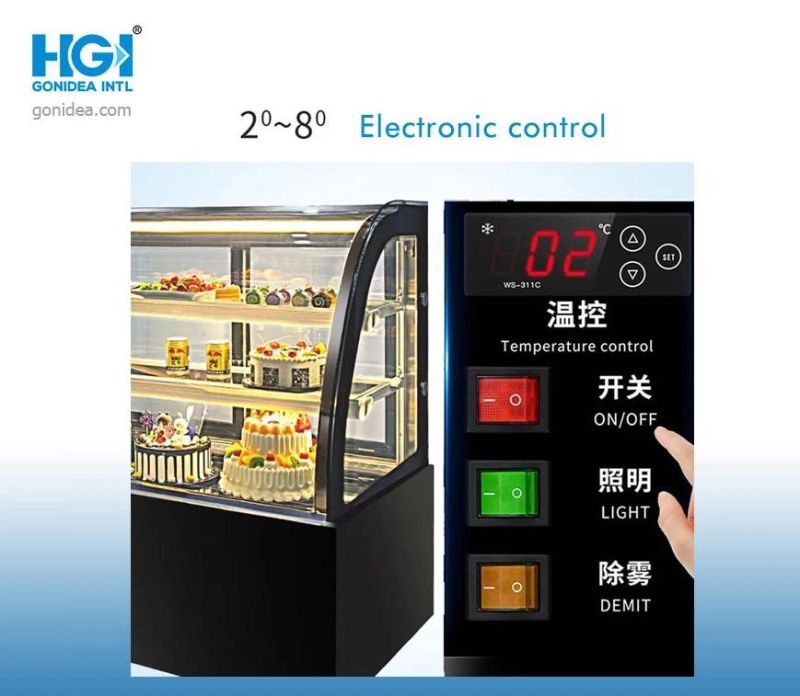 1200mm Commercial Display Chiller Glass Door Bakery Display Cabinet Cake Showcase Hcs-12